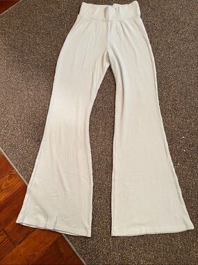 Abercrombie & Fitch Pale Blue / Gray Colored Ribbed Flare Lounge Pants